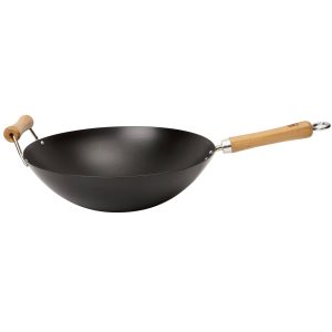 NS kulstål sort wok 36 cm.