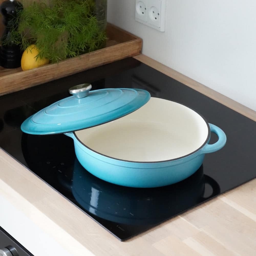 Qookware - Emaljeret Støbejerns Sautergryde, 3,5 liter