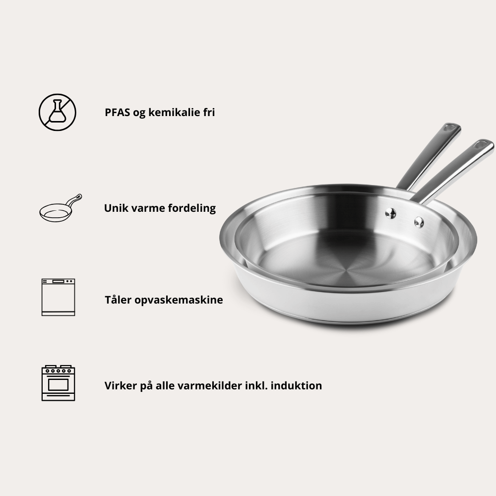 Qookware - Stegepandesæt - 24+28 cm - ChefGrade