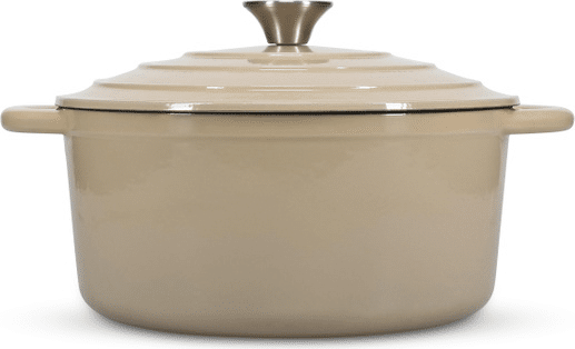 Støbejernsgryde Salt & Pepper Ferno Ø26 cm beige, ovnsikker til induktion og ovn, leveres i gaveæske